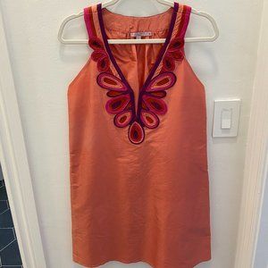 Calypso St. Barth Peach Embroidered Dress